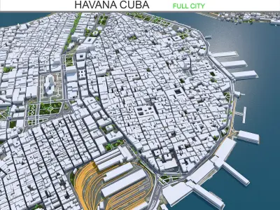 Havana Cuba 30km Low-poly 3D model