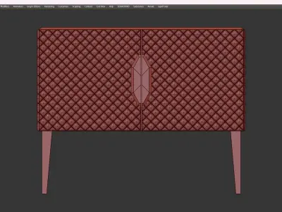 DUCCIO LEATHER CUPBOARD Low-poly 3D model