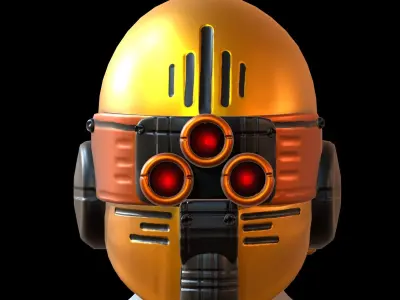 Gas mask helmet 3d model scifi Low-poly  Low-poly 3D model 381