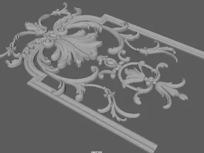 Central decor ornament for furniture 3D model