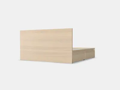 MALM Bed frame high w 4 storage boxes 5 Low-poly 3D model