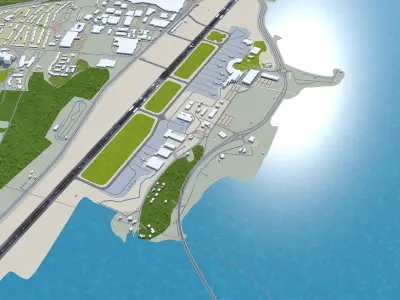 Tromso Airport 12km Low-poly 3D model