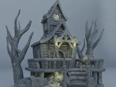 Witch Hut Tabletop Terrain 28 MM 3D print model