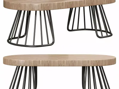 472 vintage oval coffee table 3D model