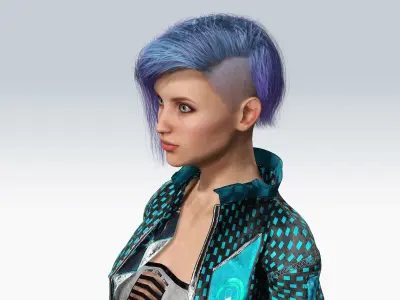 Scifi cyberpunk Girl - Fully Rigged Low-poly 3D model