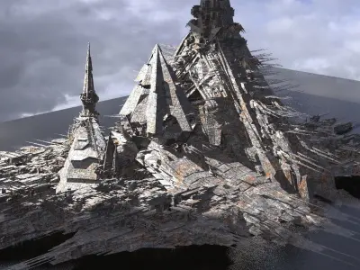 Dark Egypt Pyramid City Tower city 2 3D model