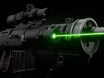 K90 Enforcer Tactical Sci-Fi Assault Rifle with 4K Texture Low-poly 3D model