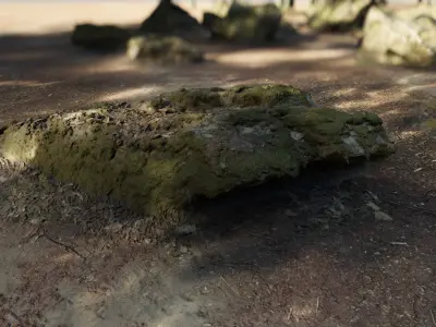 Mossy Forest Rocks Pack 3D model