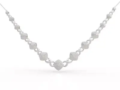 Bold Geometric V-Shape Diamond Collar Necklace 3D print model