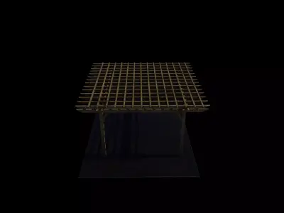 Wooden pergola 2 3D model