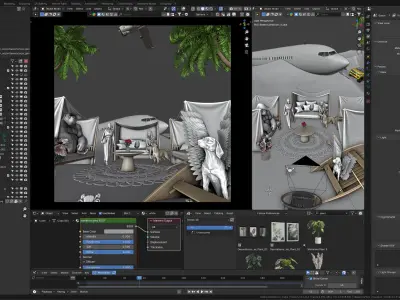 3D Blender Project Surreal Desert Oasis 3D model