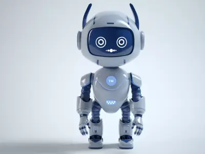 AstroBuddy  Futuristic Mascot Robot Character Low-poly 3D model