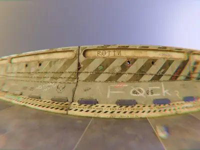 Modular Urban Concrete Barrier Low-poly 3D model