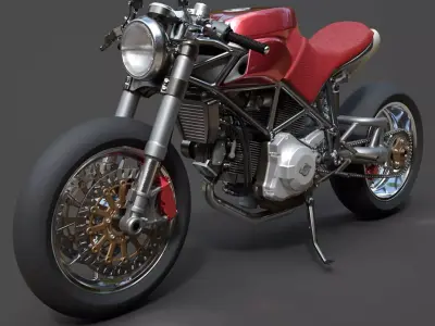 Ducati 916 Custom Cafe Fighter Hyper  17M Poly Masterpiece 3D model
