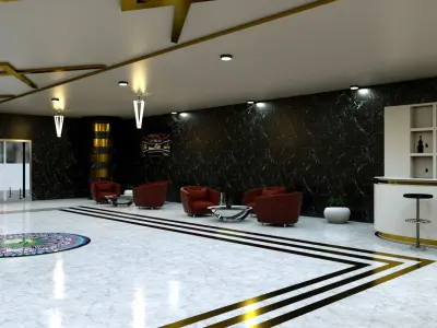 3d fantastic hotel lobi model 3D model