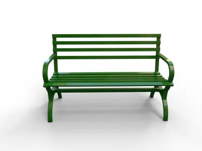 Street Bench Low-poly 3D model