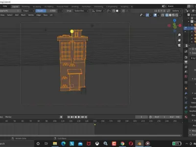 Low poly building toy house with windows and doors 3D model