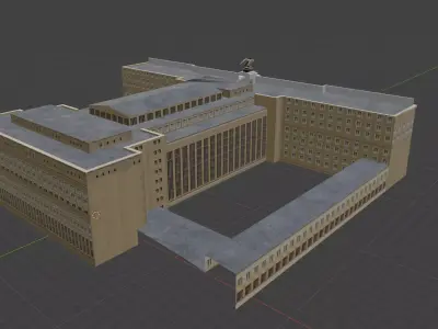 FLUGHAFEN TEMPELHOF main building  rare 3D model