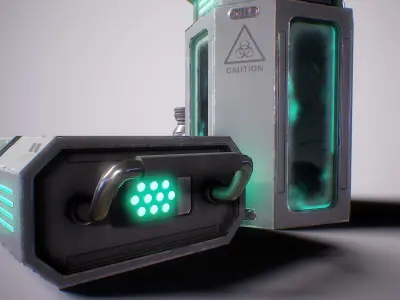 PBR Sci-Fi Lab Props Mini Collection Low-poly 3D model