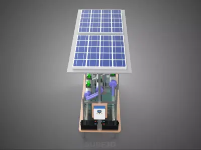 HYDROPONIC PANEL SOLAR CELL POWERED FARM PLANT WATER PUMP SPRAY 3D model