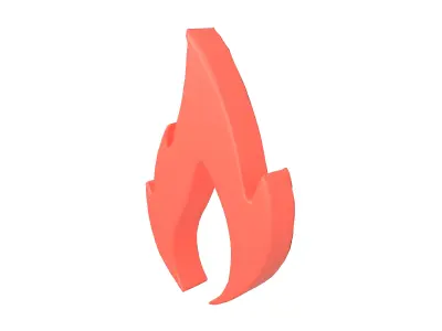 Fire Symbol v10 001 Low-poly 3D model