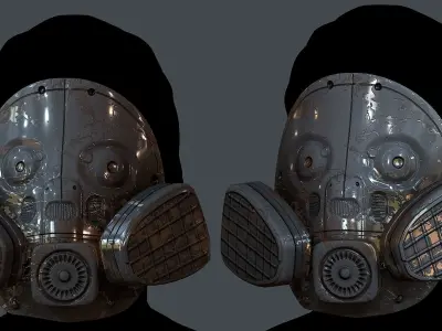 Gas mask helmet 3d model scifi Low-poly Low-poly Low-poly 3D model