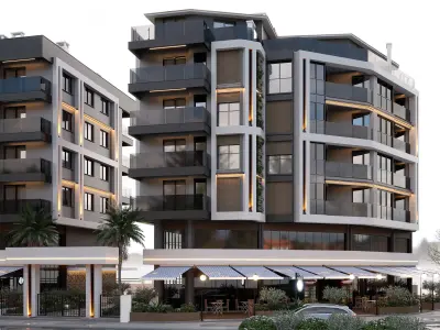 my two block apartment project 3D model