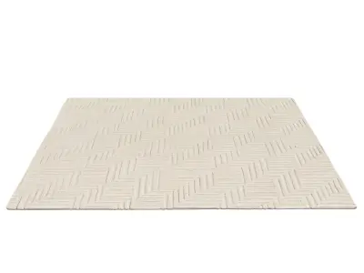 CHARA HAND-KNOTTED WOOL RUG 3D model