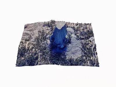 Devils Tower Low-poly 3D model