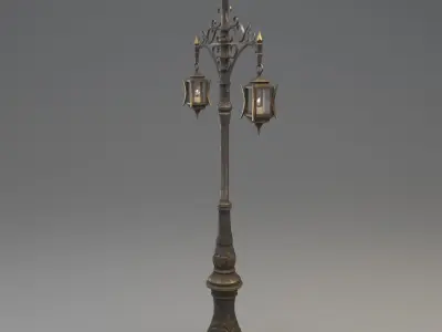 Victorian Style Street Lamp Low-poly 3D model