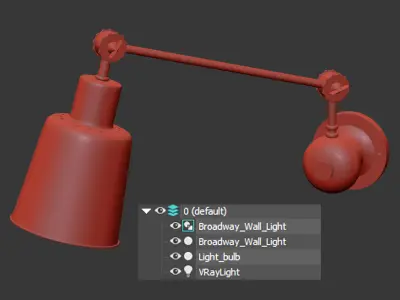 Broadway Wall Light Low-poly 3D model