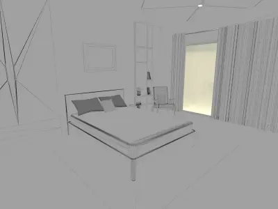 Bedroom Interior Scene - Keyshot 11 3D model