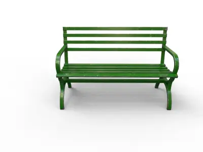 Old Street Bench Low-poly 3D model