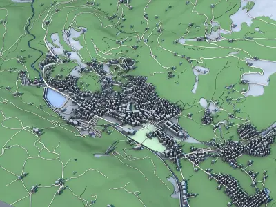 Engelberg Village in Switzerland 3D model