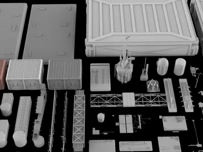 Sci-Fi architecture Elements collection 5 3D model