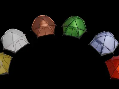 Pop-up Tent Low-poly 3D model