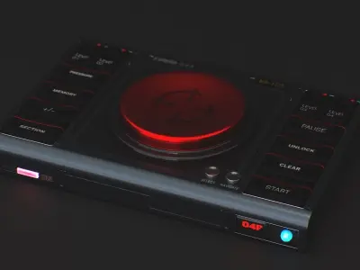 Sci-Fi Red Button V3 Low-poly 3D model