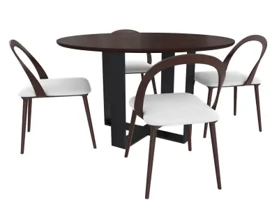 Rialto Dining Chair Beige 3D model