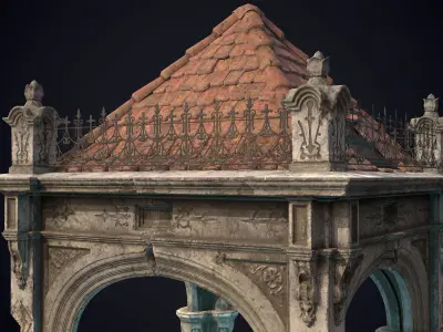 Abandoned Fantastic Rotunda Low-poly 3D model