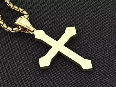 High Cross Pendant Light Gold 18K 3CP061 3D model