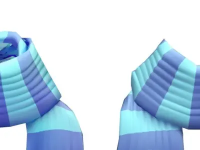 Cartoon High Poly Subdivision Winter Scart Low-poly 3D model