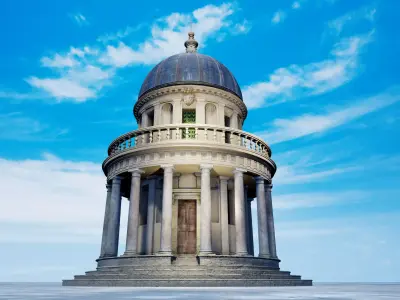 Tempietto of The Church of San Pietro Low-poly 3D model