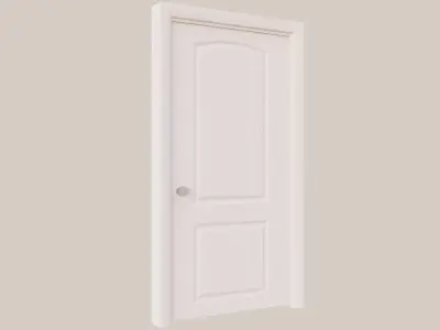 Two Panel Curved Interior Door 3D model