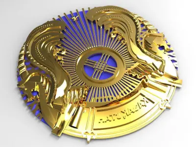 Coat of Arms of Republic of Kazakhstan 3D model