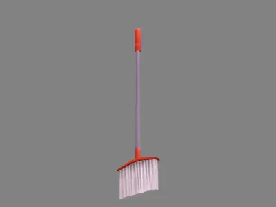Cartoon broom Low-poly 3D model