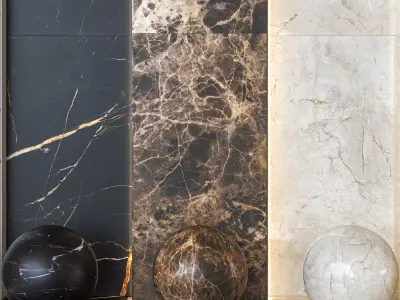 Ceramic Keope Elements Lux Collection - Marble Tiles -Set of 20 Texture