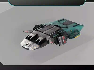 Spaceship mini transporter 2 Low-poly 3D model