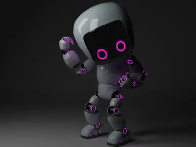 Cute Short Robot V1 3D model