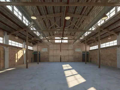 Warehouse Old interior and exterior 3D model