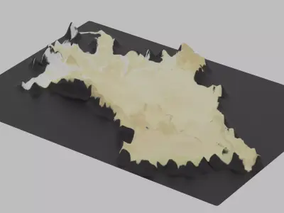 Turkmenistan Map Country Low-poly 3D model